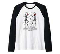 Let Them Praise His Name with Dancing Christmas Psalm 149:3 Raglan Baseball Tee