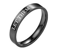 Let Them Ring Let Them Stainless Engraved Ring To Sorority Sisters Best Friends Inspirational Ring Motivational Jewelry Rings Trendy (Black, 9)