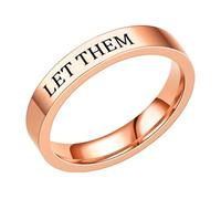 Let Them Ring Let Them Stainless Engraved Ring To Sorority Sisters Best Friends Inspirational Ring Motivational Jewelry Anxiety Ring Size 13 (Rose Gold, 10)