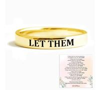 Let Them Ring,Self Worth Motivation Ring Stainless Steel Engraving Stackable Rings To Sorority Sisters Best Friends Inspirational Friendship Gift Jewelry for Women, 10, Metal, No Gemstone