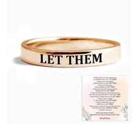 Let Them Ring,Self Worth Motivation Ring Stainless Steel Engraving Stackable Rings To Sorority Sisters Best Friends Inspirational Friendship Gift Jewelry for Women, 12, Metal, No Gemstone