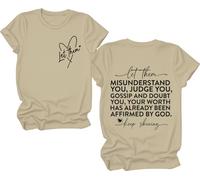 Let Them Shirt, Let Them Shirts for Women, Positive Saying Shirt, Mental Health Shirts for Women Man Khaki