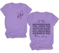 Let Them Shirt, Let Them Shirts for Women, Positive Saying Shirt, Mental Health Shirts for Women Man Light Purple