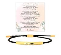 Let Them Tube Bracelet for Women, Adjustable Braided Rope Handmade Engraved Bracelet Stainless Steel Let Them Motivational Tube Bracelet Inspirational Jewelry Gifts for Women Teen Girls, Adjustable