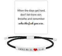 Let Them Tube Bracelet for Women, Self Worth Motivation Bracelet Adjustable Braided Rope Handmade Engraved Bracelet Stainless Steel To My Daughter Inspirational Jewelry Gifts for Women Best Friend