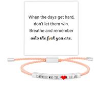 Let Them Tube Bracelet for Women, Self Worth Motivation Bracelet Adjustable Braided Rope Handmade Engraved Bracelet Stainless Steel To My Daughter Inspirational Jewelry Gifts for Women Best Friend