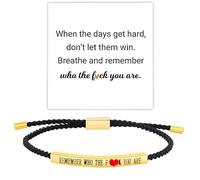 Let Them Tube Bracelet for Women, Self Worth Motivation Bracelet Adjustable Braided Rope Handmade Engraved Bracelet Stainless Steel To My Daughter Inspirational Jewelry Gifts for Women Best Friend