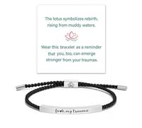 Let Them Tube Bracelet for Women, Self Worth Motivation Bracelet Adjustable Braided Rope Handmade Engraved Bracelet Stainless Steel To My Daughter Inspirational Jewelry Gifts for Women Best Friend