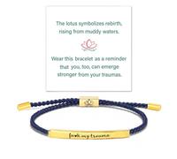 Let Them Tube Bracelet for Women, Self Worth Motivation Bracelet Adjustable Braided Rope Handmade Engraved Bracelet Stainless Steel To My Daughter Inspirational Jewelry Gifts for Women Best Friend