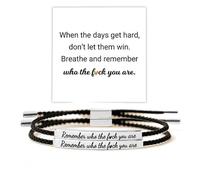 Let Them Tube Bracelet for Women, Self Worth Motivation Bracelet Adjustable Braided Rope Handmade Engraved Bracelet Stainless Steel To My Daughter Inspirational Jewelry Gifts for Women Best Friend