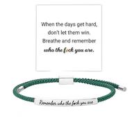 Let Them Tube Bracelet for Women, Self Worth Motivation Bracelet Adjustable Braided Rope Handmade Engraved Bracelet Stainless Steel To My Daughter Inspirational Jewelry Gifts for Women Best Friend