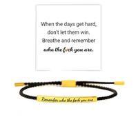 Let Them Tube Bracelet for Women, Self Worth Motivation Bracelet Adjustable Braided Rope Handmade Engraved Bracelet Stainless Steel To My Daughter Inspirational Jewelry Gifts for Women Best Friend