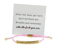 Let Them Tube Bracelet for Women,Self Worth Motivation Bracelets Adjustable Braided Rope,Remember Who The F You Are Bracelet,To My Daughter Inspirational Jewelry Gifts for Women Best Friend (style6)