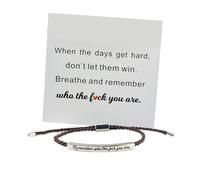 Let Them Tube Bracelet for Women,Self Worth Motivation Bracelets Adjustable Braided Rope,Remember Who The F You Are Bracelet,To My Daughter Inspirational Jewelry Gifts for Women Best Friend (style2)