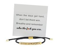 Let Them Tube Bracelet for Women,Self Worth Motivation Bracelets Adjustable Braided Rope,Remember Who The F You Are Bracelet,To My Daughter Inspirational Jewelry Gifts for Women Best Friend (style4)