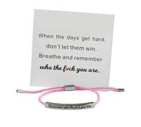 Let Them Tube Bracelet for Women,Self Worth Motivation Bracelets Adjustable Braided Rope,Remember Who The F You Are Bracelet,To My Daughter Inspirational Jewelry Gifts for Women Best Friend (style3)
