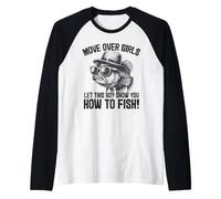 Let This Boy Show You How to Fish Funny Bass Raglan Baseball Tee