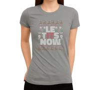 Let Tits Now Funny Christmas Design - Festive Christmas Clothing Gift Idea Merry Christmas Xmas Design Santa Winter Ladies T-Shirt, gray, M