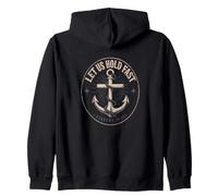 Let Us Hold Fast Hebrews 10:23 Christian Emblem Zip Hoodie