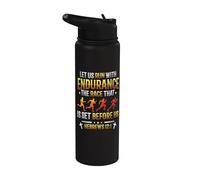 Let Us Run with Endurance The Race Marathon Running Stainless Steel Insulated Water Bottle