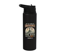 Let Us Run with Endurance The Race Marathon Running Stainless Steel Insulated Water Bottle