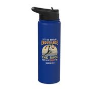 Let Us Run with Endurance The Race Marathon Running Stainless Steel Insulated Water Bottle