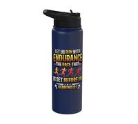 Let Us Run with Endurance The Race Marathon Running Stainless Steel Insulated Water Bottle