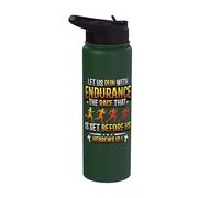 Let Us Run with Endurance The Race Marathon Running Stainless Steel Insulated Water Bottle