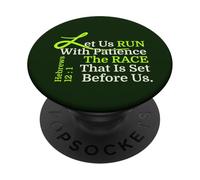 Let Us RUN With Patience the RACE That is Set Before Us, KJV PopSockets Adhesive PopGrip
