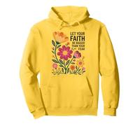 Let Your Faith Be Bigger Than Fear Retro Flower Religious Pullover Hoodie