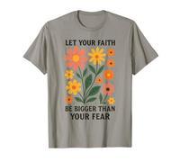 Let Your Faith Be Bigger Than Fear Retro Flower Religious T-Shirt
