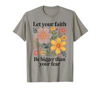 Let Your Faith Be Bigger Than Fear Retro Flower Religious T-Shirt