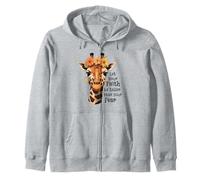 Let Your Faith Be Bigger Than Your Fear Giraffe Zip Hoodie