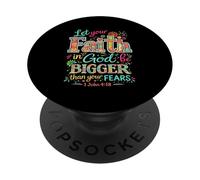Let Your Faith Be Bigger Than Your Fears Christian Worship PopSockets Adhesive PopGrip