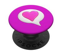 Let Your Heart Speak - Speech Bubble with Heart Symbol PopSockets Adhesive PopGrip