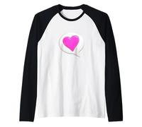 Let Your Heart Speak - Speech Bubble with Heart Symbol Raglan Baseball Tee