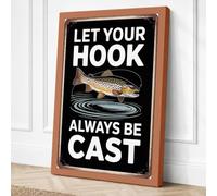 Let Your Hook Be Cast Vintage Canvas Wall Art Print 18x12 Inch (46 x 30 cm)