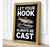 Let Your Hook Be Cast Vintage Canvas Wall Art Print 30x20 Inch (76 x 51 cm)