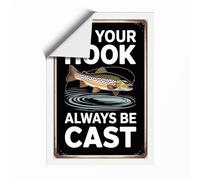 Let Your Hook Be Cast Vintage Unframed Wall Art Print A3 (42×29.7cm), Wall Decor for Living Room, Bedroom, Office & Home, Art Gift