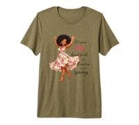 Let Your Joy Burst Forth Like Flowers in Spring Afro Queen Premium T-Shirt