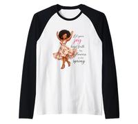 Let Your Joy Burst Forth Like Flowers in Spring Afro Queen Raglan Baseball Tee