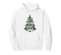 Let Your Light Shine Christmas Tree Positive Message Graphic Pullover Hoodie