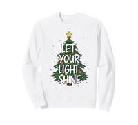 Let Your Light Shine Christmas Tree Positive Message Graphic Sweatshirt