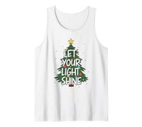Let Your Light Shine Christmas Tree Positive Message Graphic Tank Top