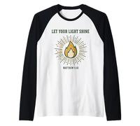 Let Your Light Shine Matthew 5 16 Christian Bible Verse Raglan Baseball Tee
