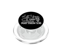 Let Your Light Shine MATTHEW 5:16 Floral Cross Design PopSockets PopGrip for MagSafe