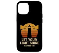 Let Your Light Shine Matthew 5:16 Retro Bible Verse Case for iPhone 12/12 Pro