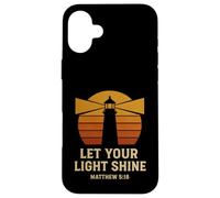 Let Your Light Shine Matthew 5:16 Retro Bible Verse Case for iPhone 16 Plus