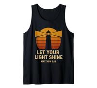 Let Your Light Shine Matthew 5:16 Retro Bible Verse Tank Top