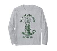 Let Your Light Shine Matthew Christian Faith Candle Long Sleeve T-Shirt